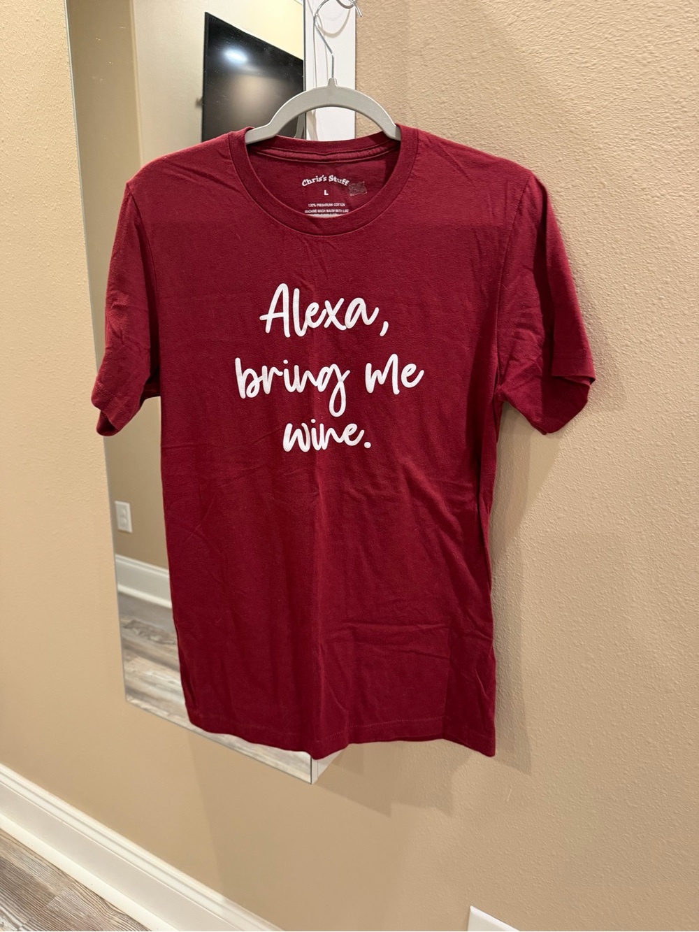 Chris & Carol Wine-Red 'Alexa, bring me wine.' Graphic Tee